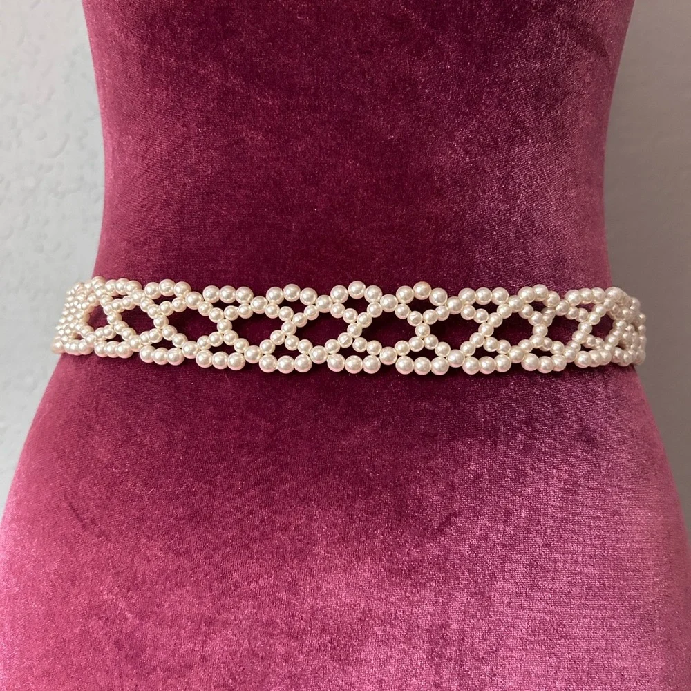 Women’s Classic Faux Pearl Dress Belt